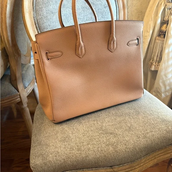 Mauve Leather Handbag - Picture 6 of 7